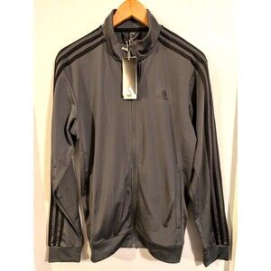 Adidas Men’s 3 Stripe Tricot Track Jacket Size SMALL GRAY Multisport Top NWT